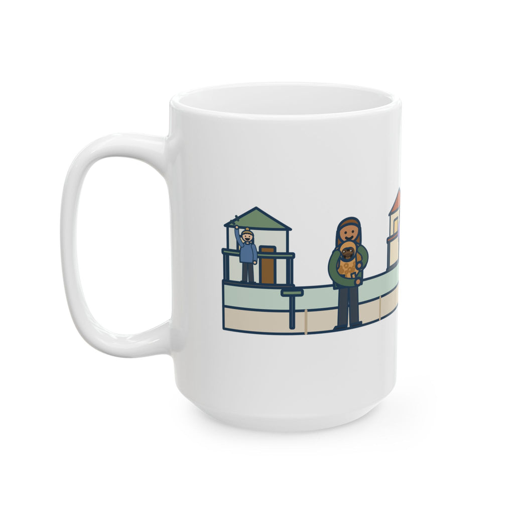 Large Pekingese Mug 15oz - Walk Ended at the Corner, Ride Home Began