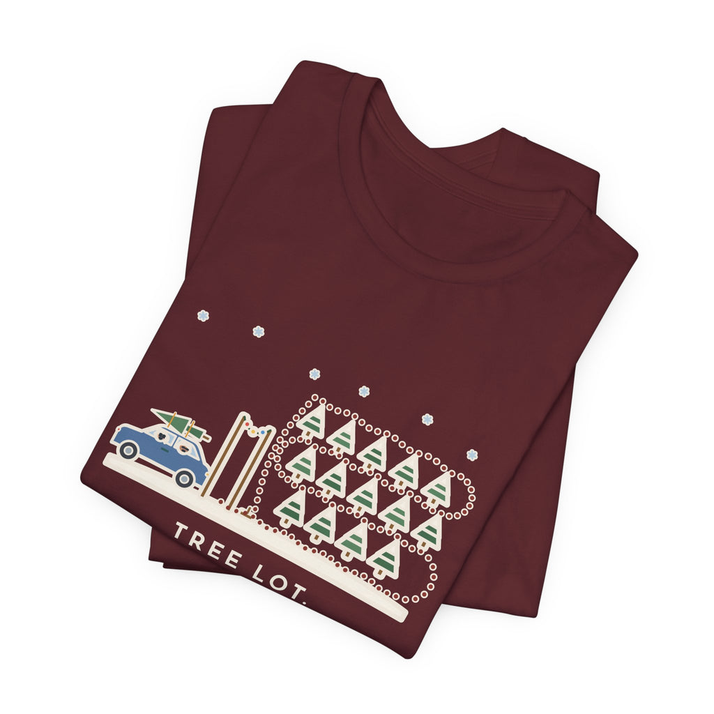 Funny Christmas Tree T-Shirt, Walked Past Forty Trees for an Hour, Bought the First One We Saw, Tree Lot Loop Tee