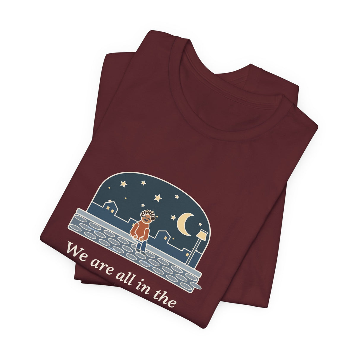 Oscar Wilde Quote T-Shirt, Some of Us Are Looking at the Stars, Literary Stargazer Curb Tee