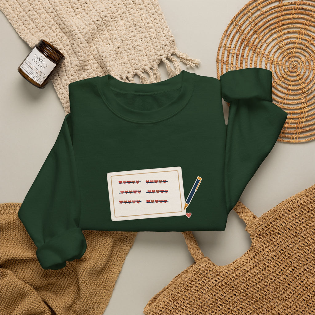 How Do I Love Thee Sweatshirt, Love Browning Quote Crewneck with Tally of Hearts