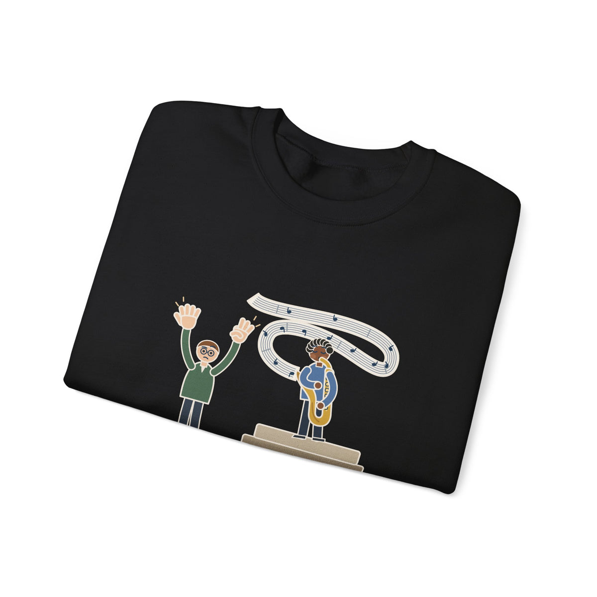 School Jazz Band Director Crewneck Sweatshirt - Eight Bars, The Sax Took Thirty-Two