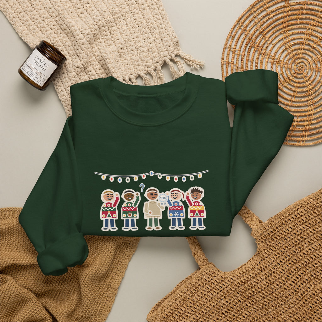 Holiday Sweater Party Sweatshirt, Wore My Regular Winter Sweater, Won Second Place, Funny Party Lineup Crewneck
