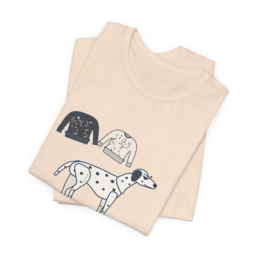 Dalmatian T-Shirt - Sheds in Both Colors. Funny Dalmatian Owner Tee