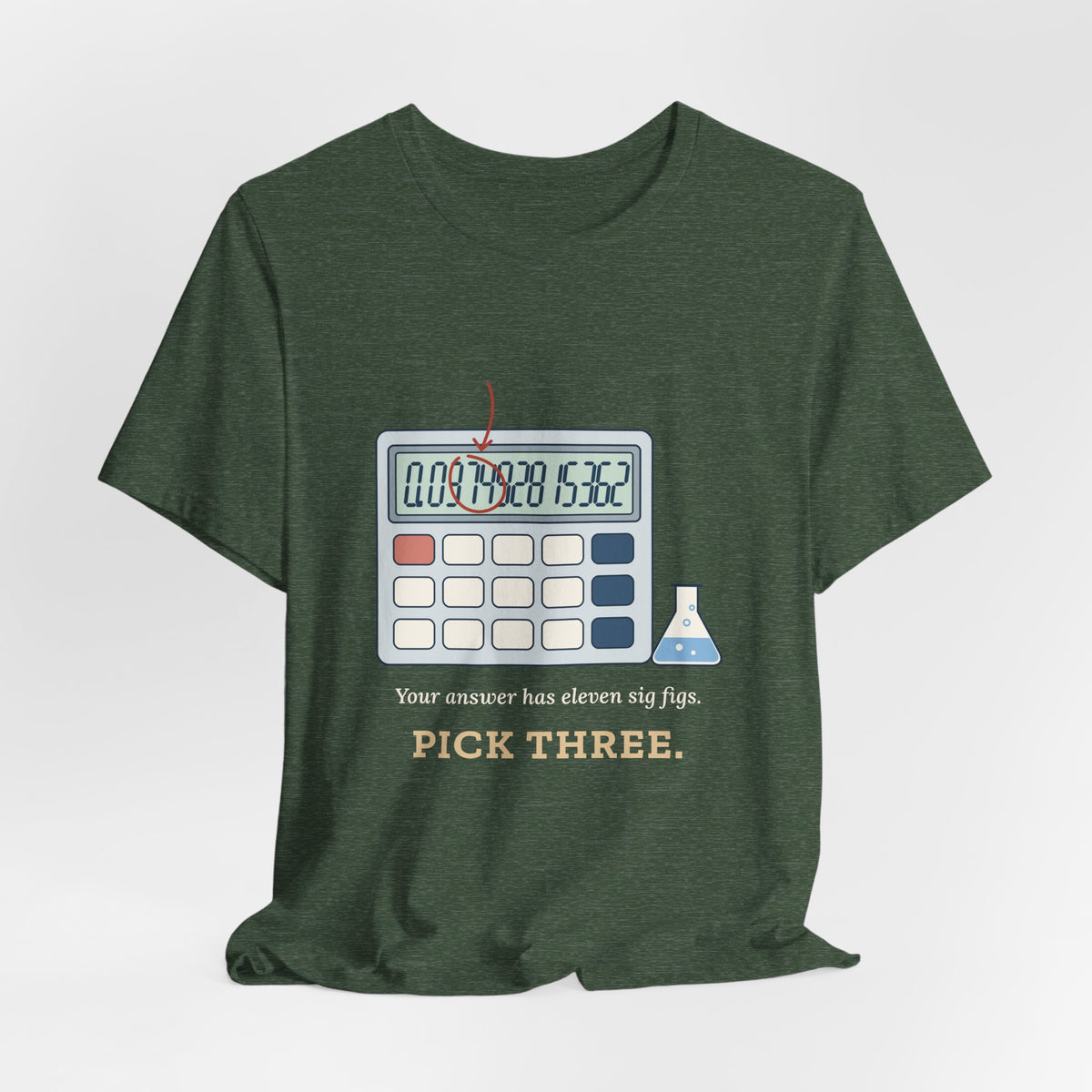 Chemistry Teacher T-Shirt - Your Answer Has Eleven Sig Figs. Pick Three.