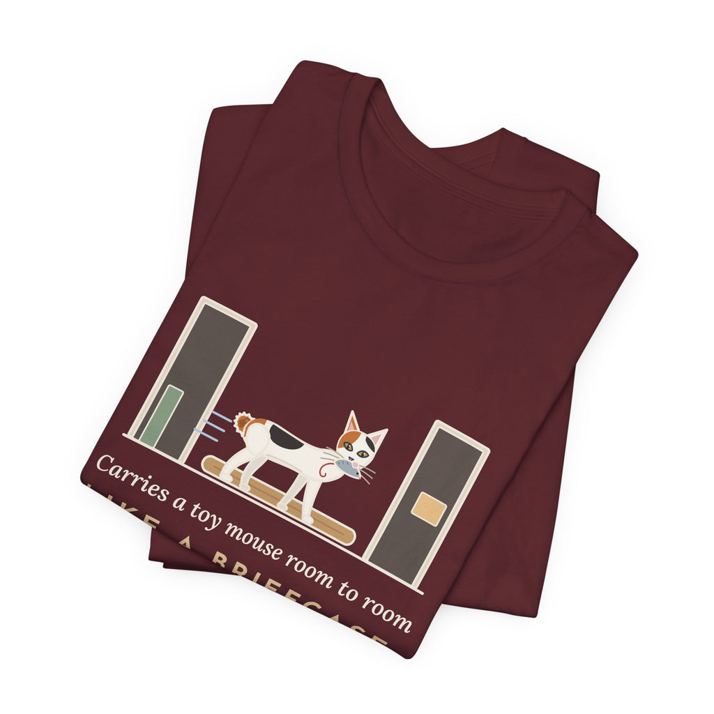 Japanese Bobtail Cat T-Shirt - Carries a Toy Mouse Room to Room Like a Briefcase