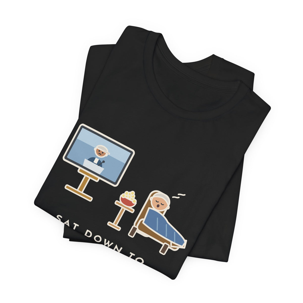 Funny Sports Fan T-Shirt, Sat Down to Watch the Game, Woke Up for the Postgame Interviews, Recliner Nap Tee