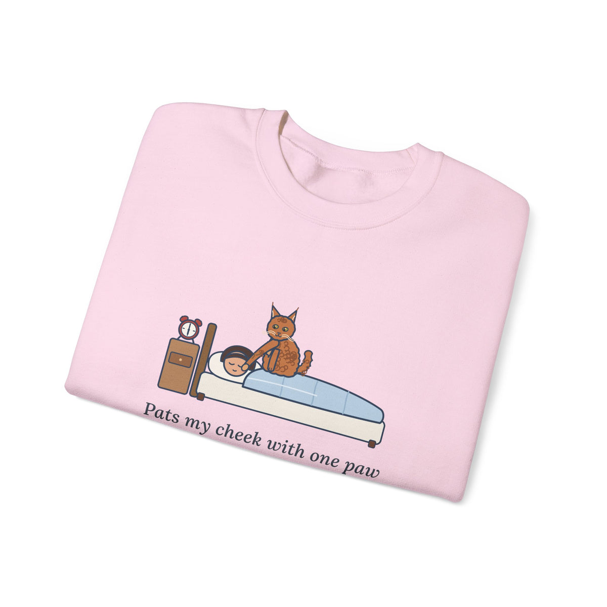 LaPerm Cat Crewneck Sweatshirt - Pats My Cheek With One Paw at Six A.M. Cat Owner Gift