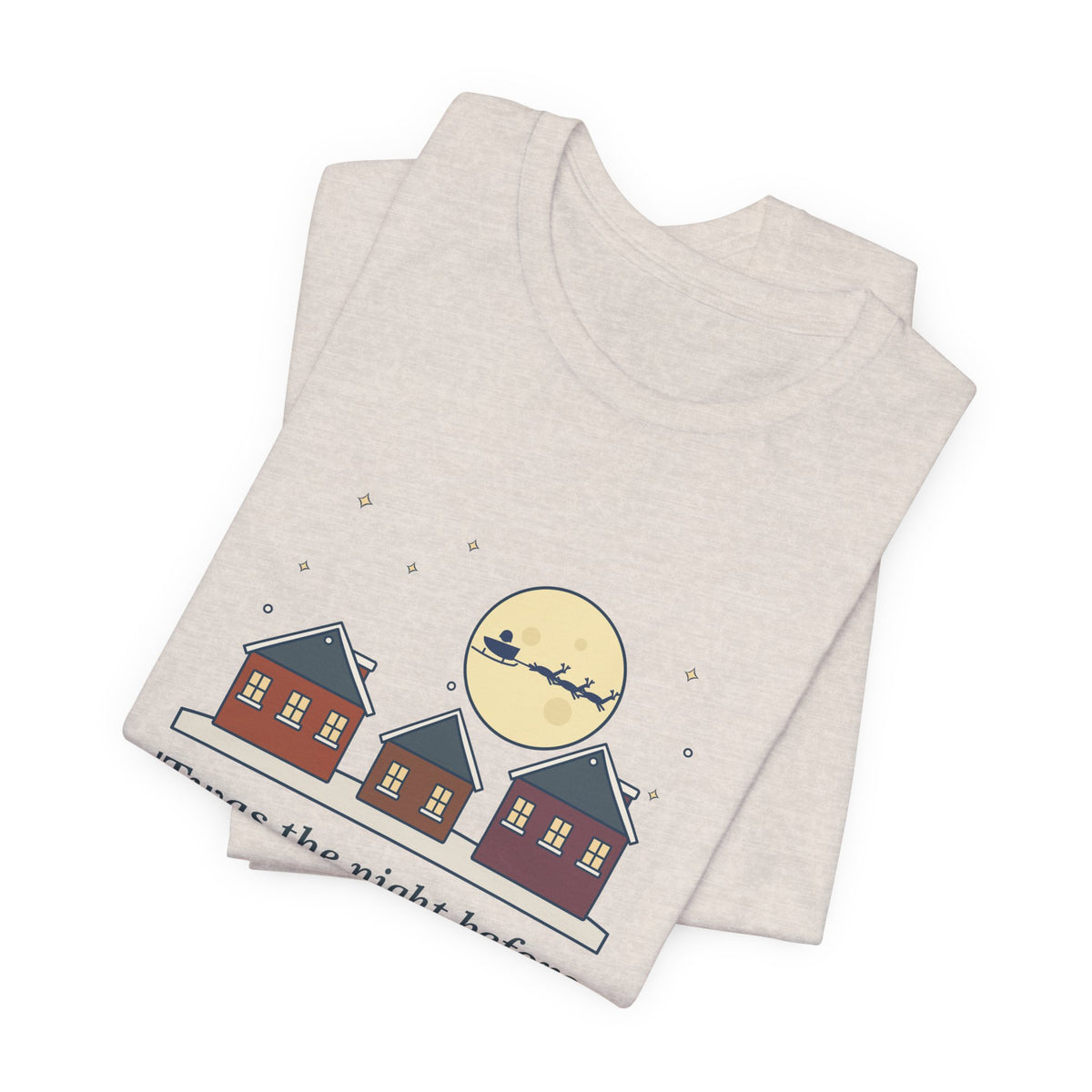 Moore Quote T-Shirt, Twas the Night Before Christmas, Christmas Moonlit 1820s Town Tee