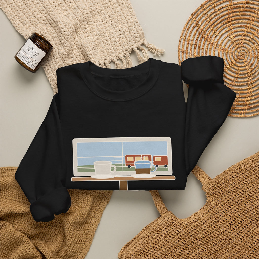 Parting Is Such Sweet Sorrow Sweatshirt, Literary Shakespeare Quote Crewneck with Cafe Window