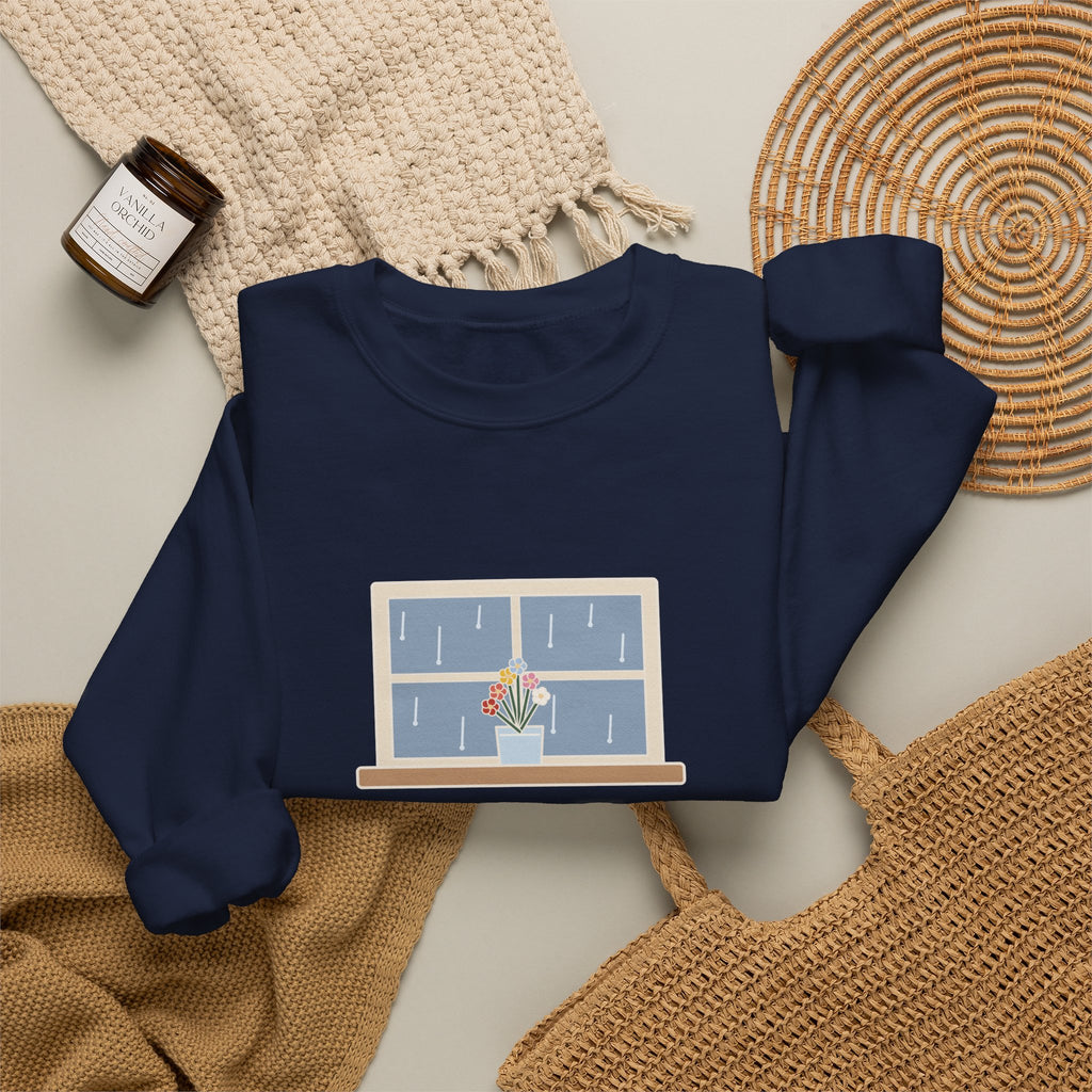 How Ardently I Admire and Love You Sweatshirt, Romance Jane Austen Quote Crewneck with Rainy Window