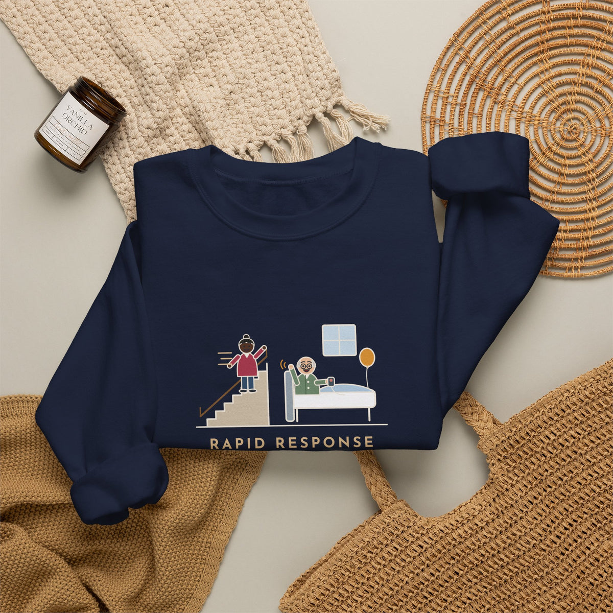 Rapid Response Nurse Crewneck Sweatshirt - Three Flights of Stairs for a Friendly Hello