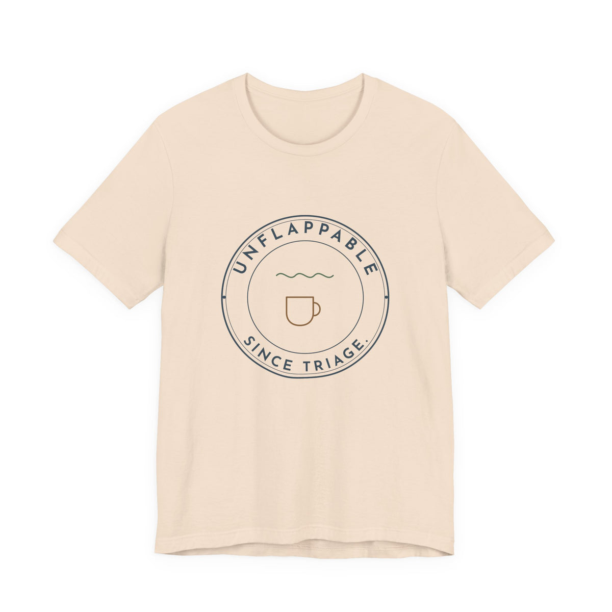 ER Nurse T-Shirt - Unflappable Since Triage Retro Badge Tee for Emergency Nurses