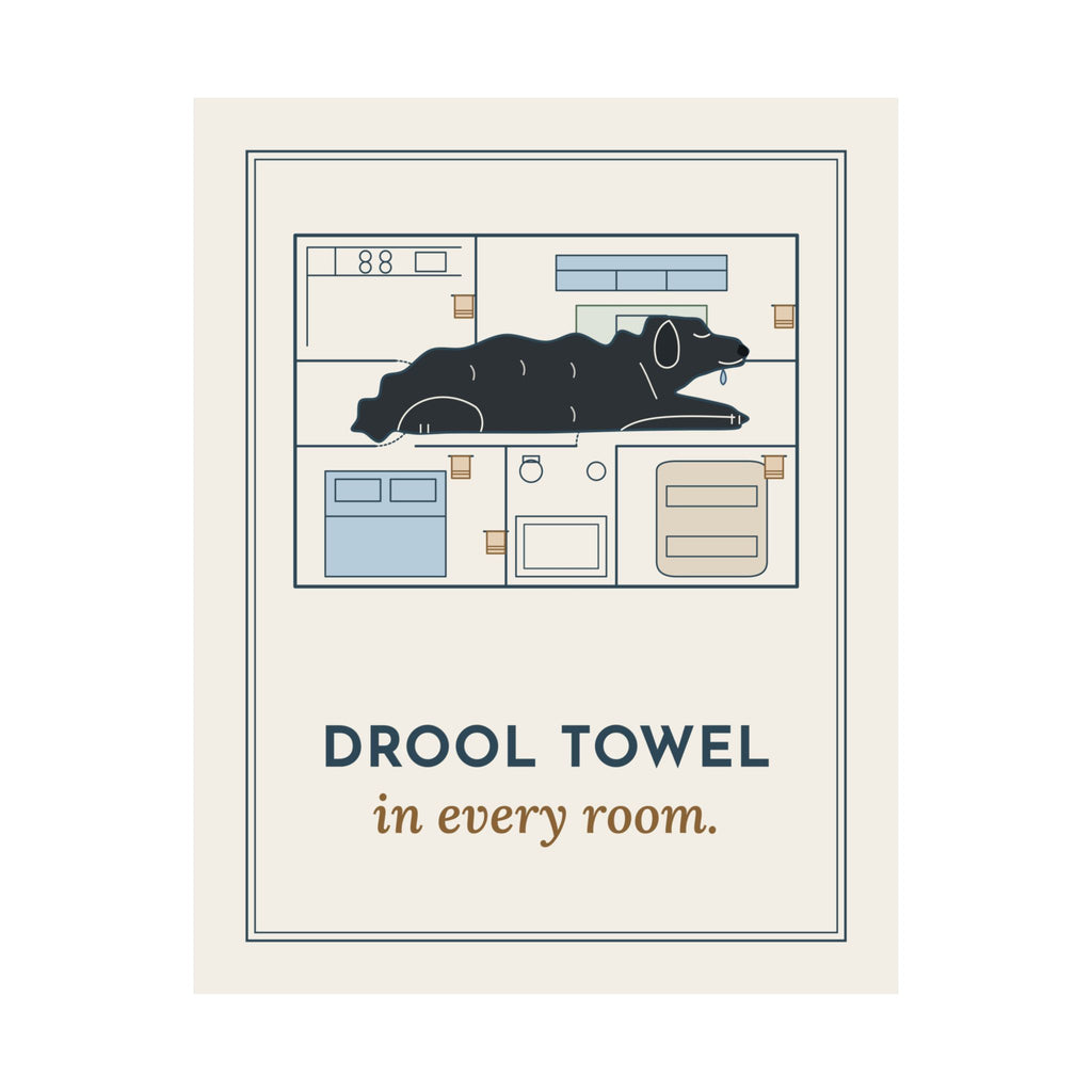 Newfoundland Dog Poster - Drool Towel in Every Room Blueprint Newfie Wall Art
