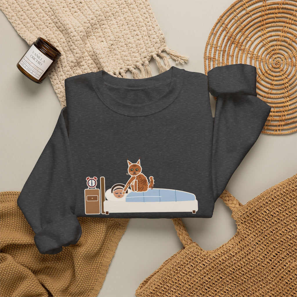 LaPerm Cat Crewneck Sweatshirt - Pats My Cheek With One Paw at Six A.M. Cat Owner Gift