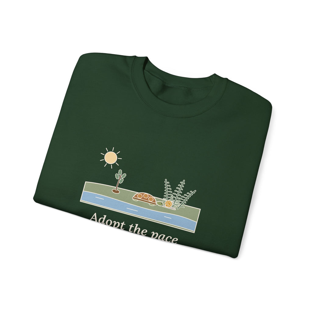 Adopt the Pace of Nature, Her Secret Is Patience Sweatshirt, Nature Emerson Quote Crewneck with Tortoise and Snail