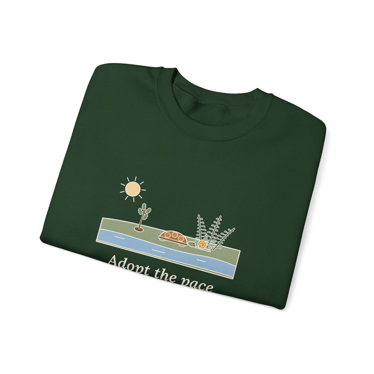 Adopt the Pace of Nature, Her Secret Is Patience Sweatshirt, Nature Emerson Quote Crewneck with Tortoise and Snail