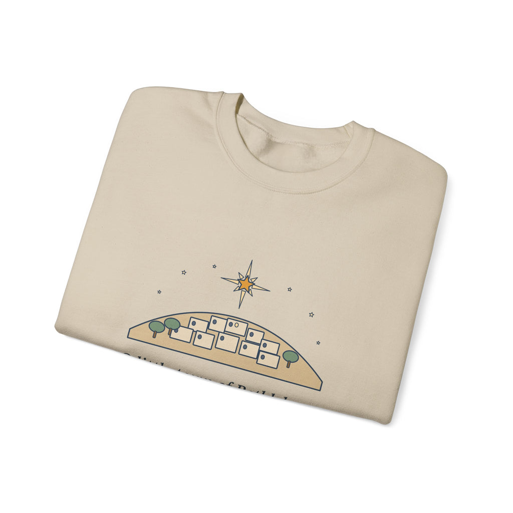 O Little Town of Bethlehem Sweatshirt, Christmas Brooks Quote Crewneck with Hill Town Star