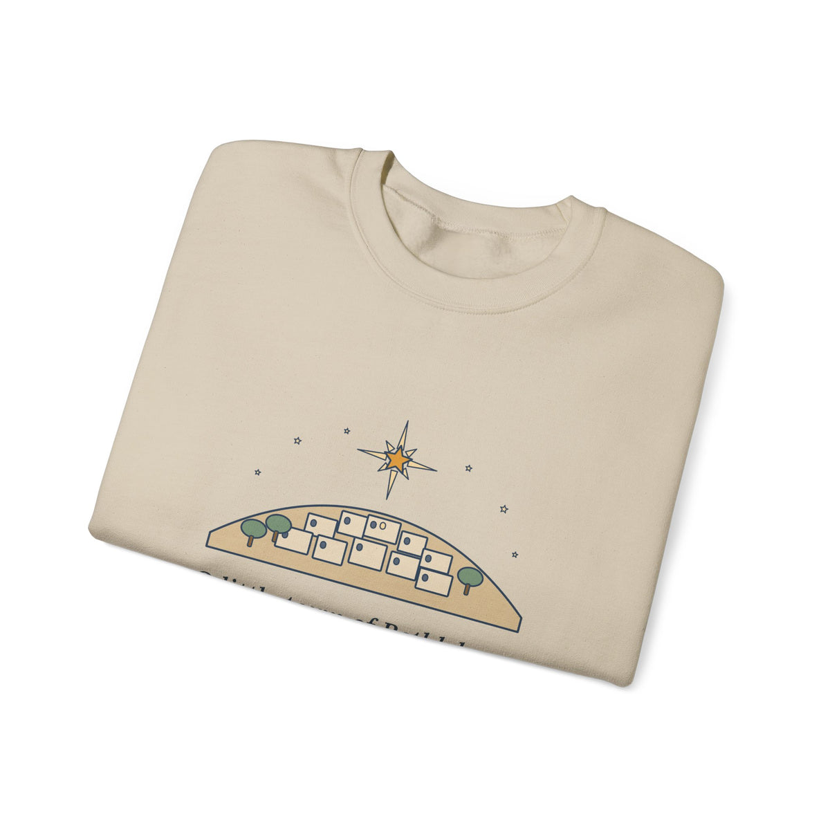 O Little Town of Bethlehem Sweatshirt, Christmas Brooks Quote Crewneck with Hill Town Star