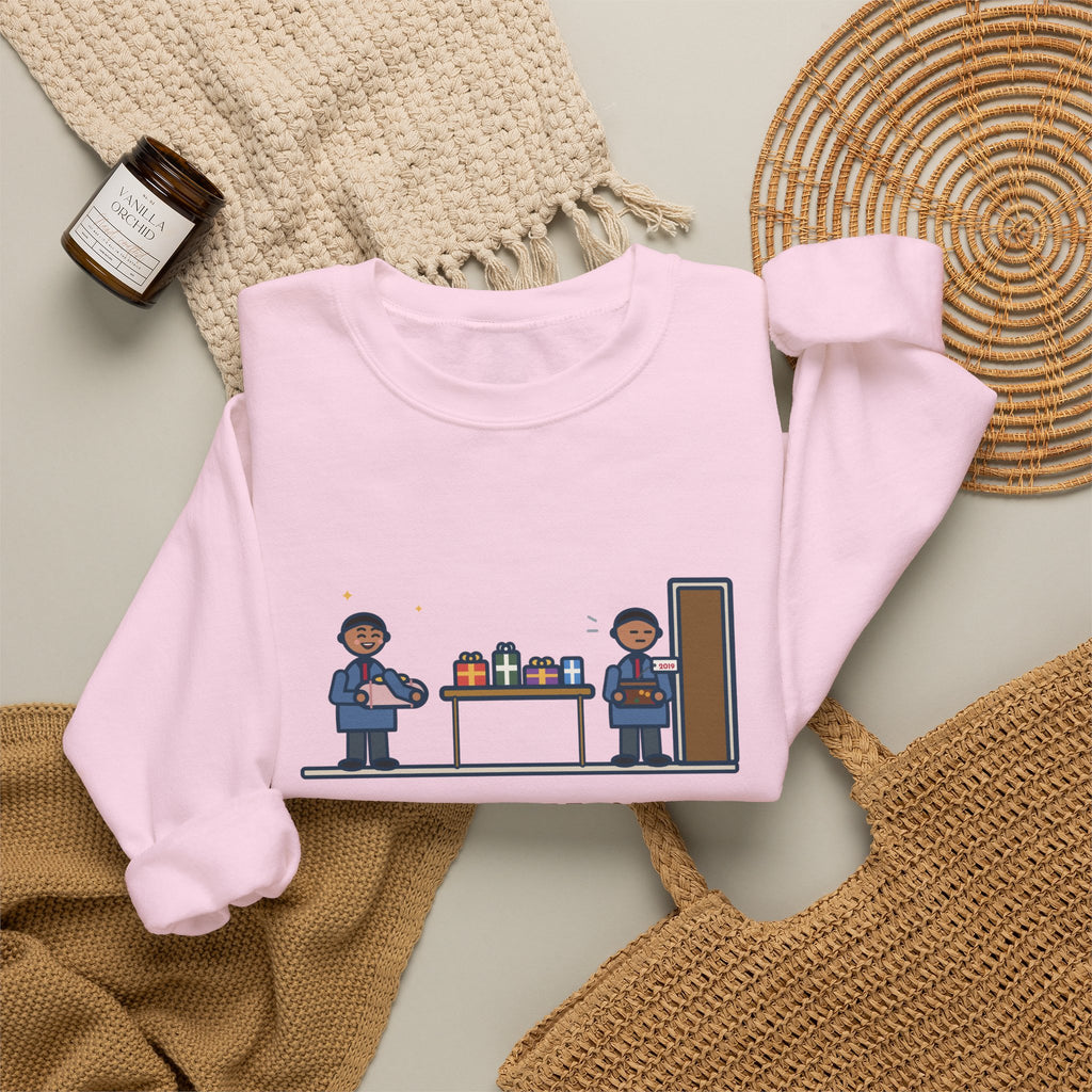 Office Gift Swap Sweatshirt, Brought a Nice Blanket, Went Home with a Fruitcake from 2019, Funny Break Room Swap Crewneck