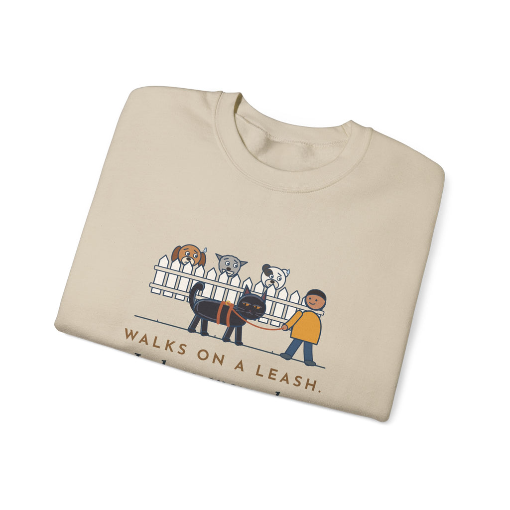 Bombay Cat Crewneck Sweatshirt - Walks on a Leash, Judges Every Dog