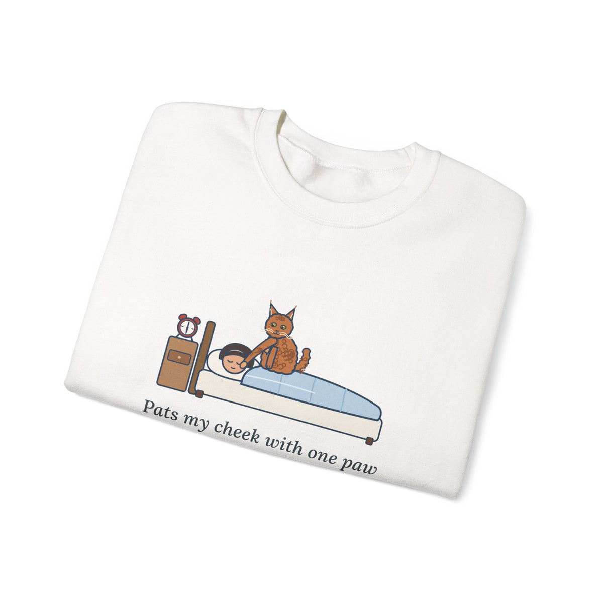 LaPerm Cat Crewneck Sweatshirt - Pats My Cheek With One Paw at Six A.M. Cat Owner Gift