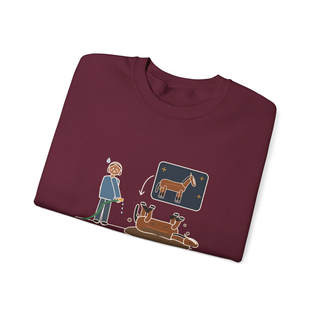 Horse Lover Crewneck Sweatshirt - Every Bath Ends in a Mud Roll