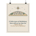 Brooks Quote Poster, O Little Town of Bethlehem, Christmas Hill Town Star Wall Art