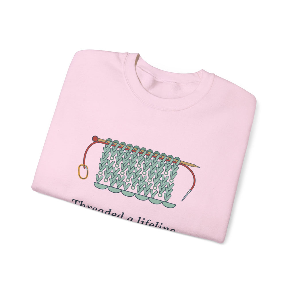 Lace Knitting Crewneck Sweatshirt - Threaded a Lifeline. Now I'm Brave.