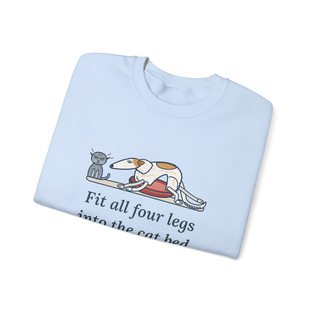 Borzoi Crewneck Sweatshirt - All Four Legs in the Cat Bed Sighthound Owner Gift