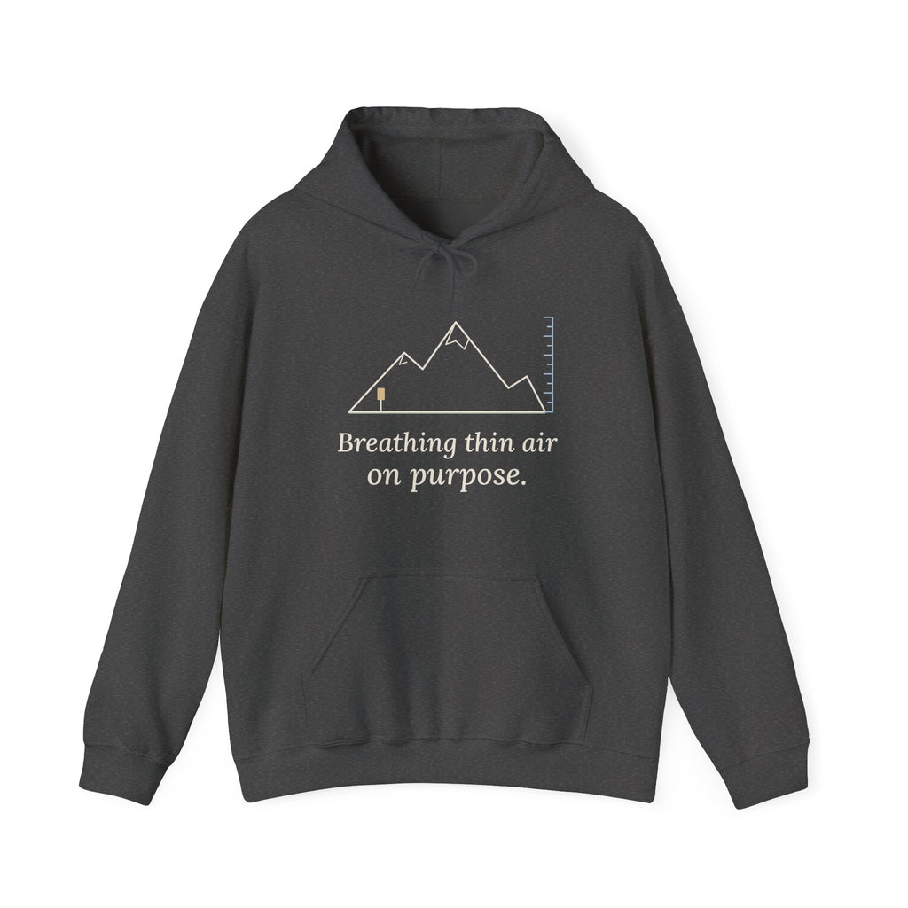 Colorado Hiking Hoodie - Breathing Thin Air on Purpose Mountain Hooded Sweatshirt