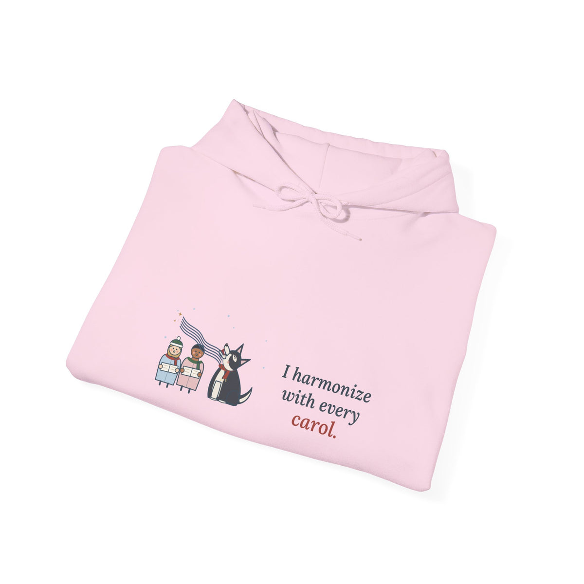 Husky Hoodie - I Harmonize With Every Carol Siberian Husky Christmas Hooded Sweatshirt