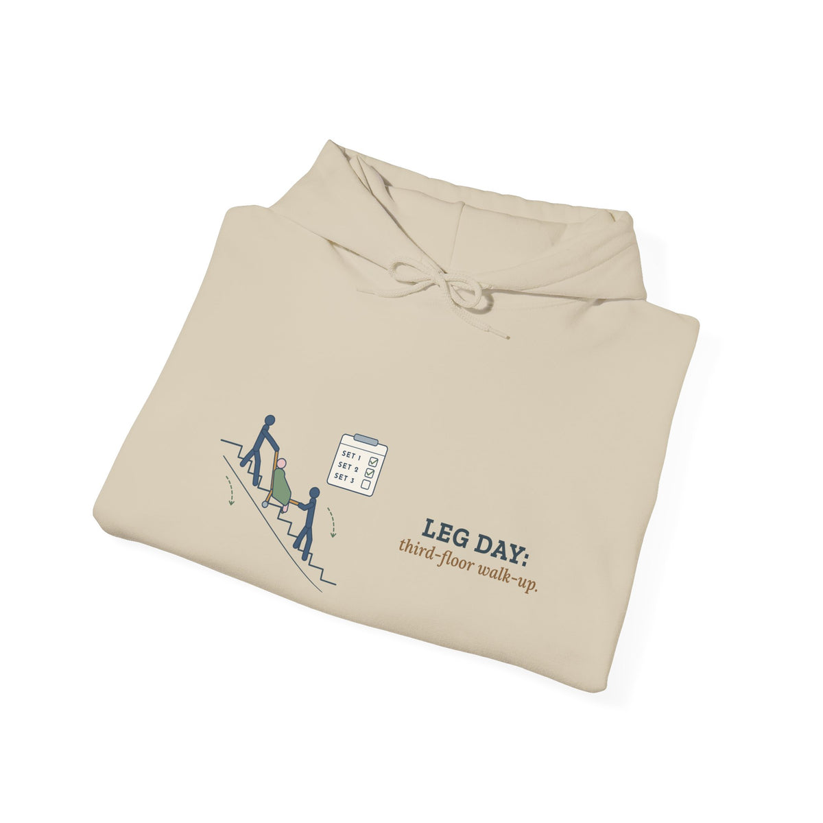 EMT Hoodie - Leg Day: Third-Floor Walk-Up Paramedic Crew Hooded Sweatshirt