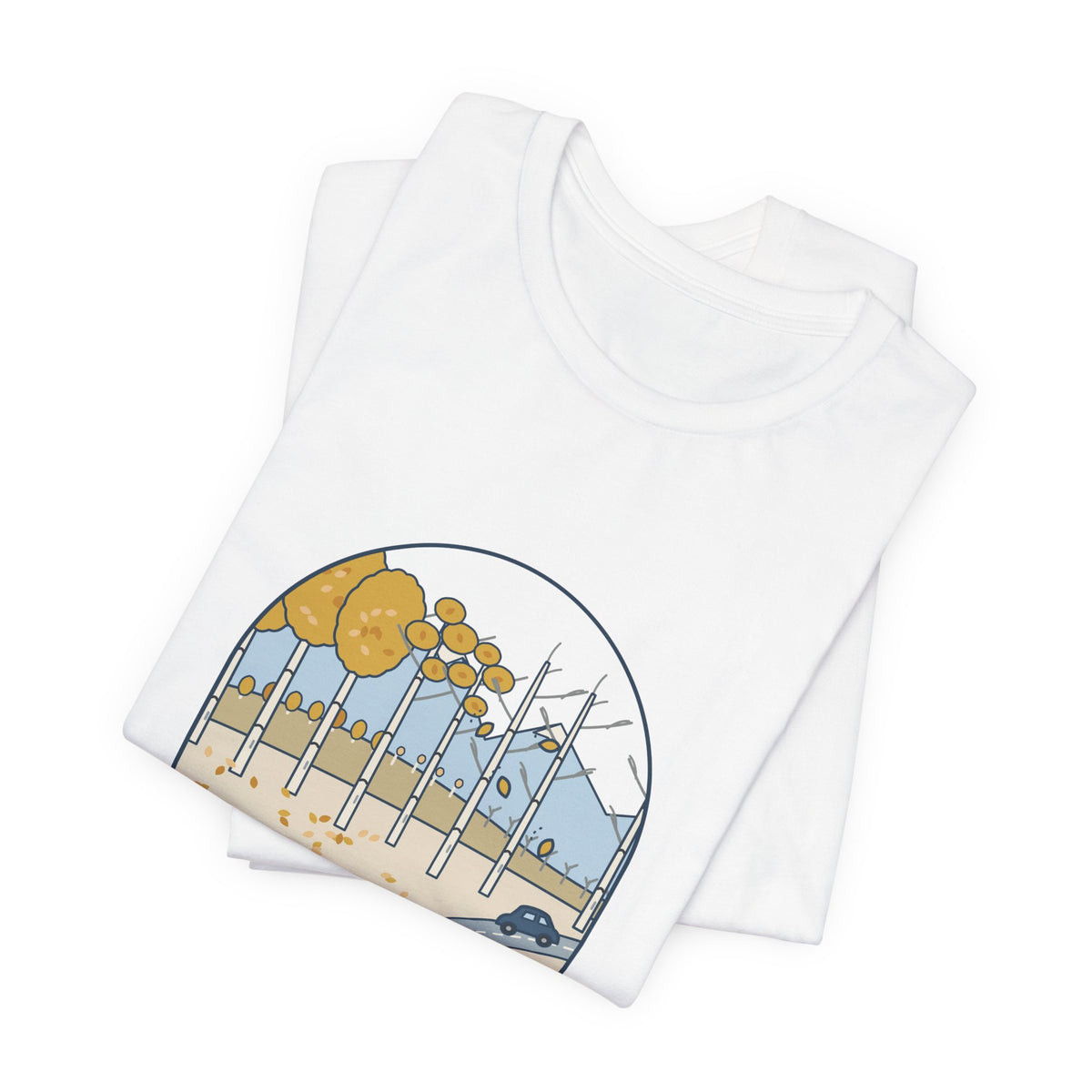 Aspen Leaf Peeping T-Shirt - Peak Gold Was Last Tuesday. Funny Colorado Fall Colors Tee