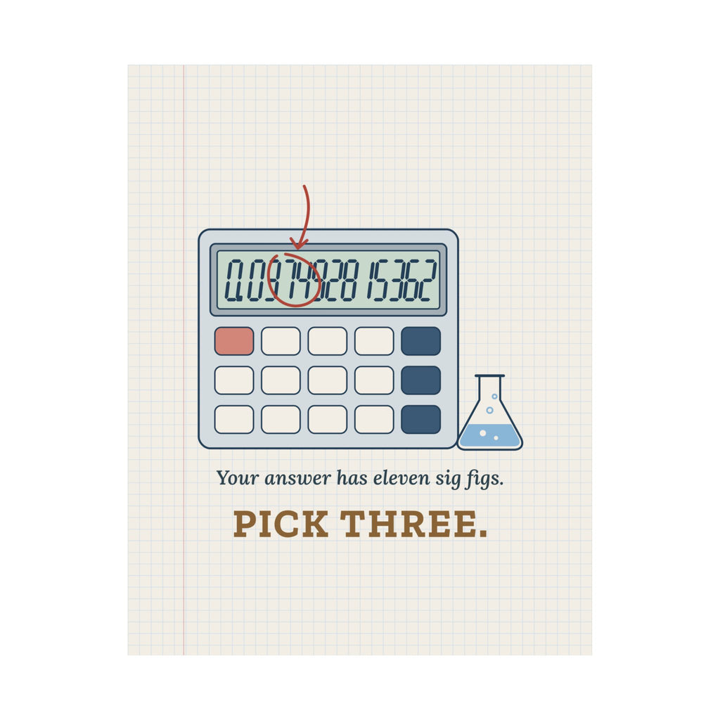 Chemistry Classroom Poster - Your Answer Has Eleven Sig Figs. Pick Three.