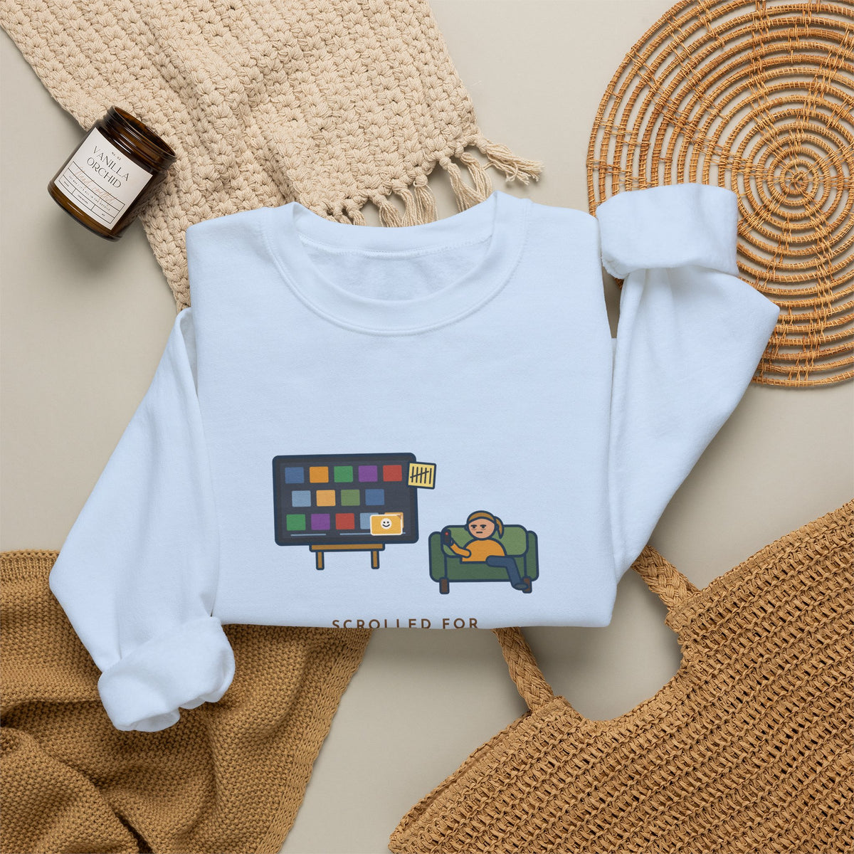 TV Night Sweatshirt, Scrolled Forty Minutes to Pick a Show, Rewatched the Same Old Comedy, Funny Couch Night Crewneck