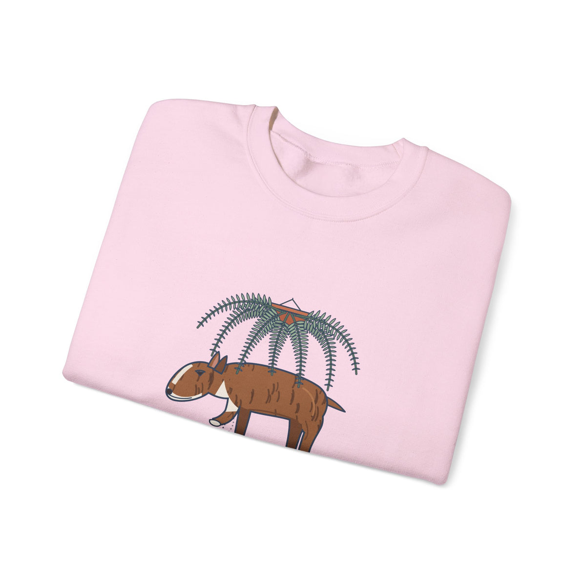 Bull Terrier Crewneck Sweatshirt - Trancing Under the Ferns Slow Motion Dog Lover Gift