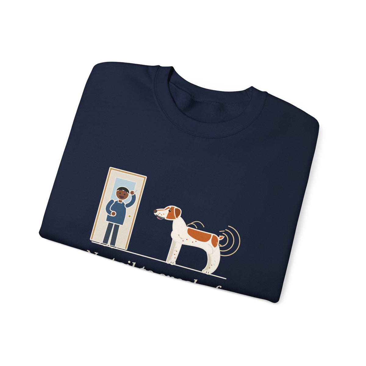 Brittany Dog Crewneck Sweatshirt - No Tail to Speak Of, Wags From the Shoulders Back