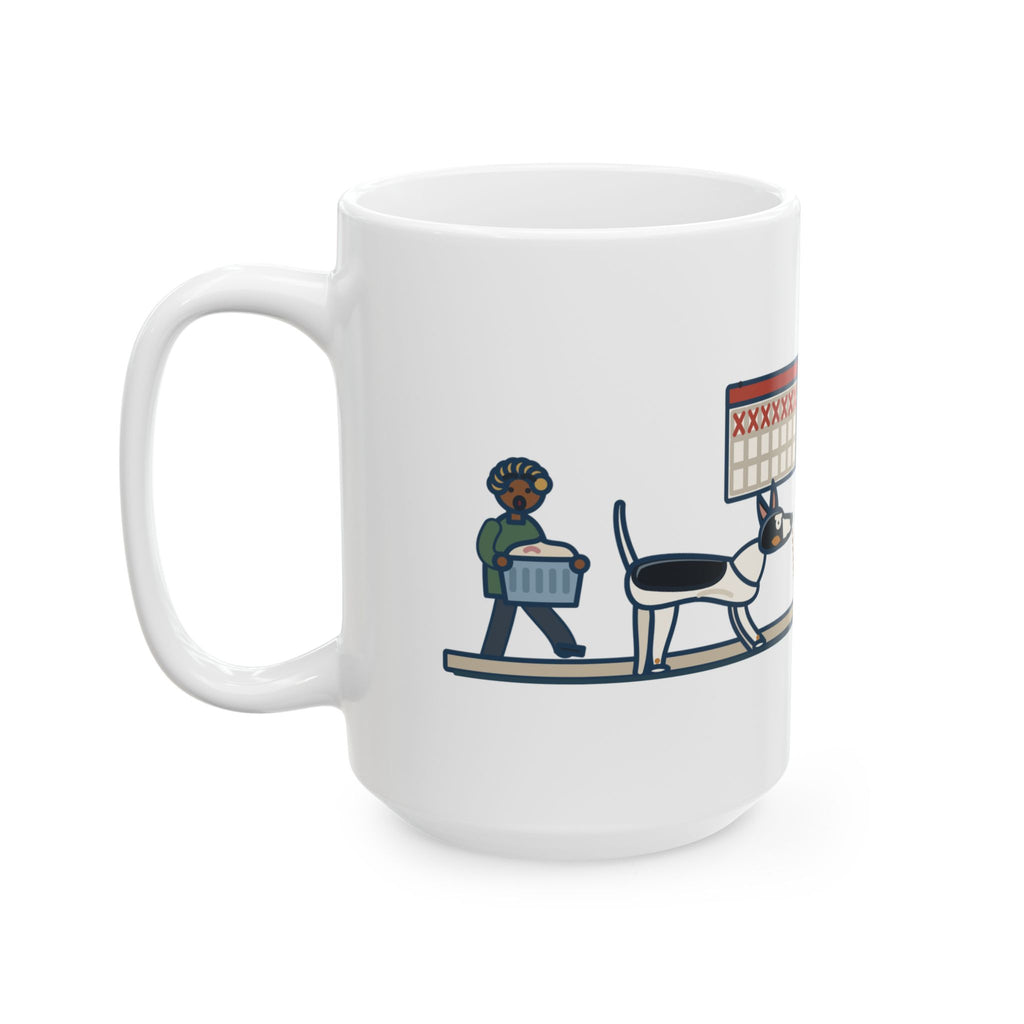 Large Rat Terrier Mug 15oz - Heard One Squeak in the Wall, Watched That Spot for a Week