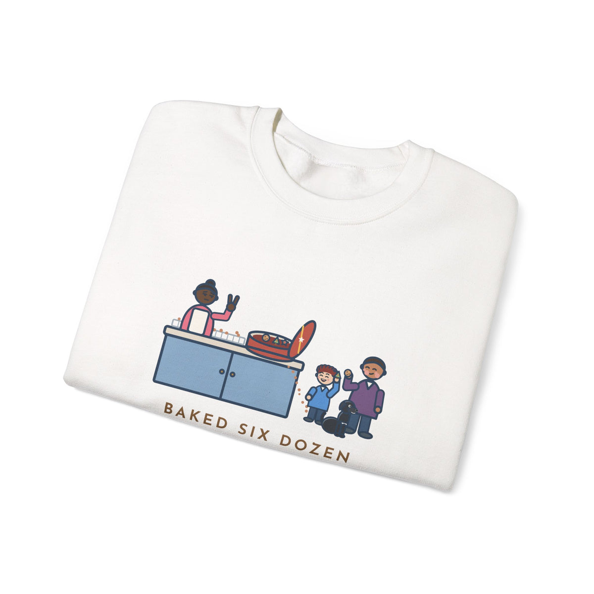 Christmas Cookies Sweatshirt, Baked Six Dozen, Two Dozen Made It to the Tin, Funny Cookie Count Crewneck