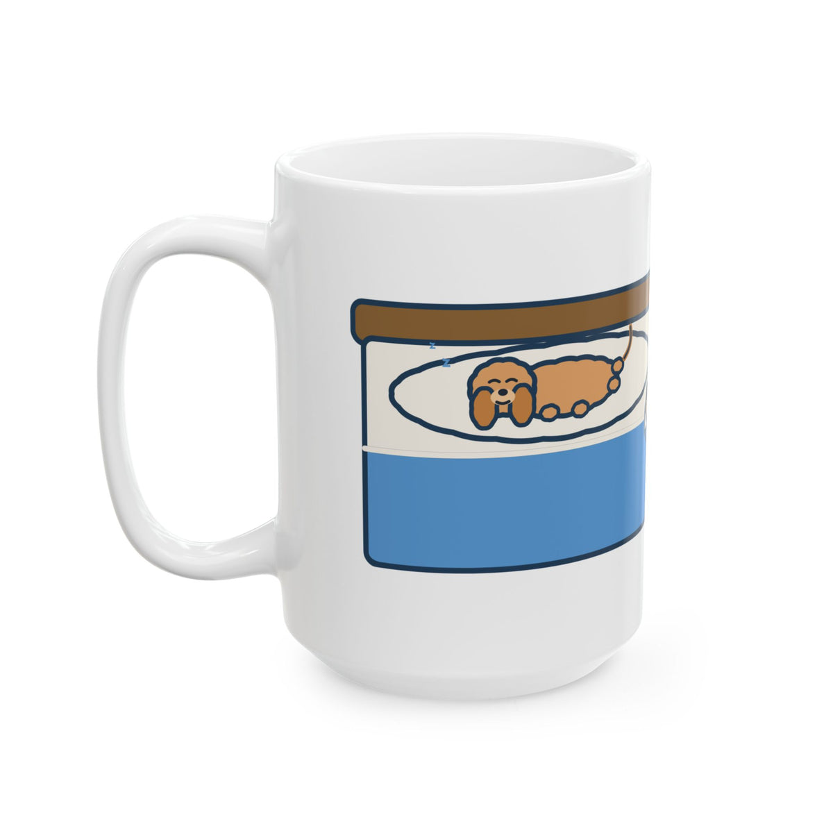 Claimed My Pillow on Night One, I Sleep on the Corner Now 15oz Mug, Large Funny Cavapoo Coffee Mug