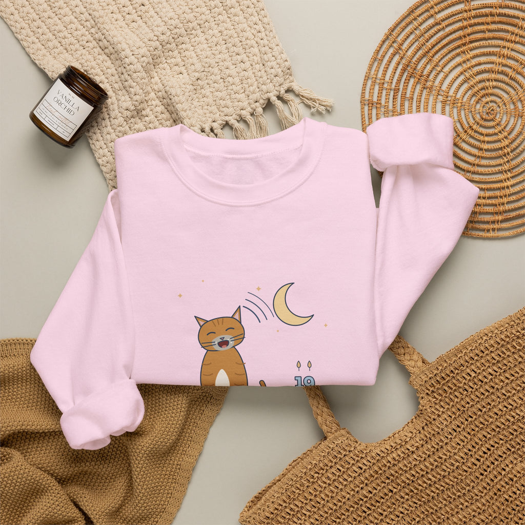 Senior Cat Crewneck Sweatshirt - Nineteen Years Old. Yells at 3 a.m. Earned It.
