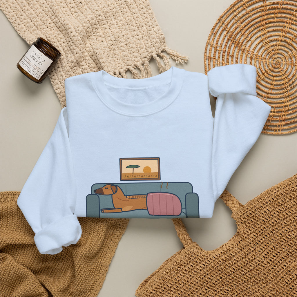 Rhodesian Ridgeback Crewneck Sweatshirt - Lives Under the Heated Blanket
