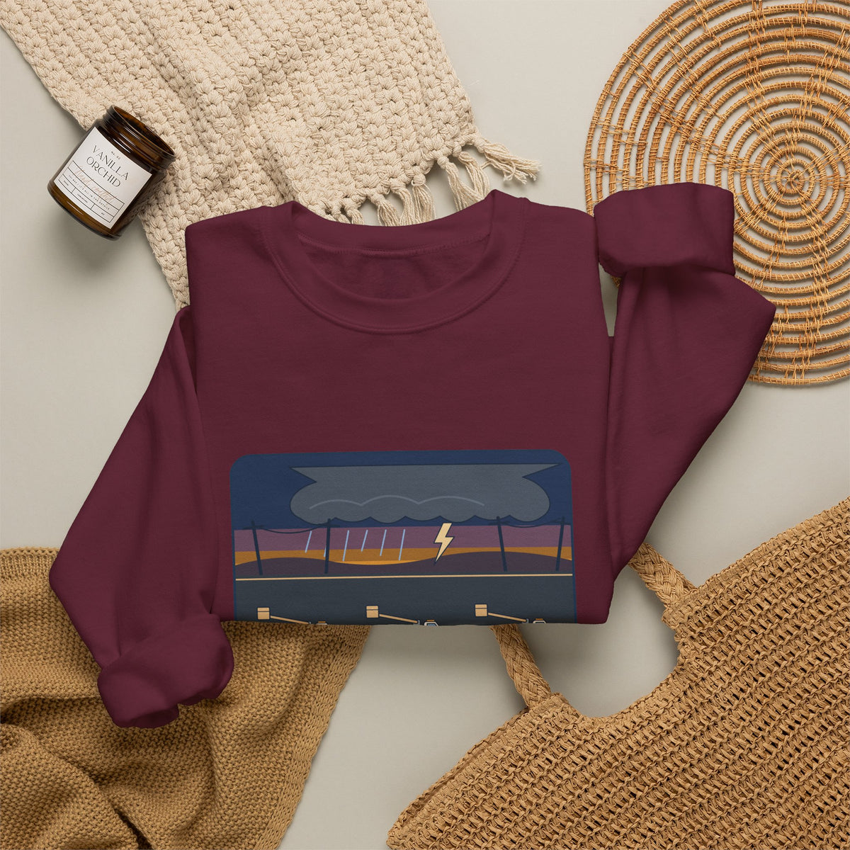 Lineworker Crewneck Sweatshirt - Mutual Aid. Any State. Any Storm. Gift
