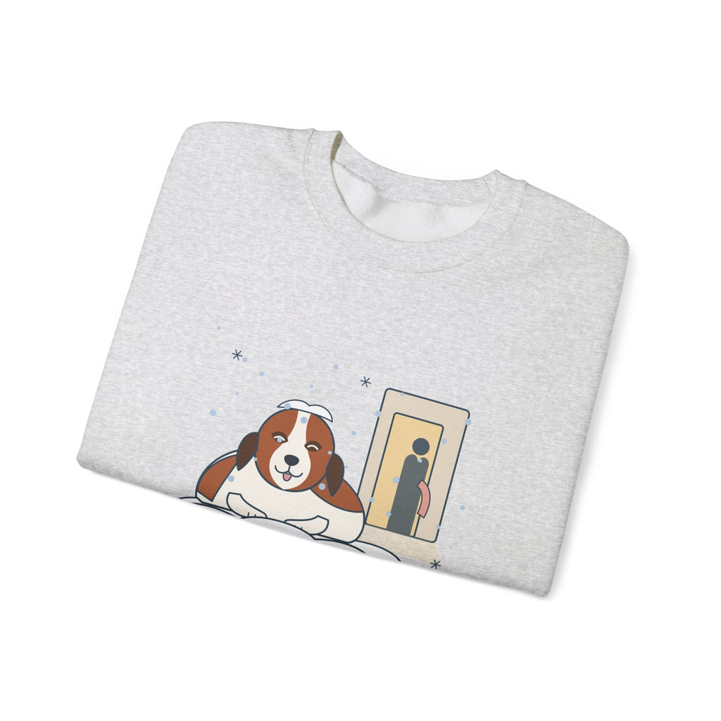 Saint Bernard Winter Crewneck Sweatshirt - Inside Dog Until the First Big Snow Big Dog Gift