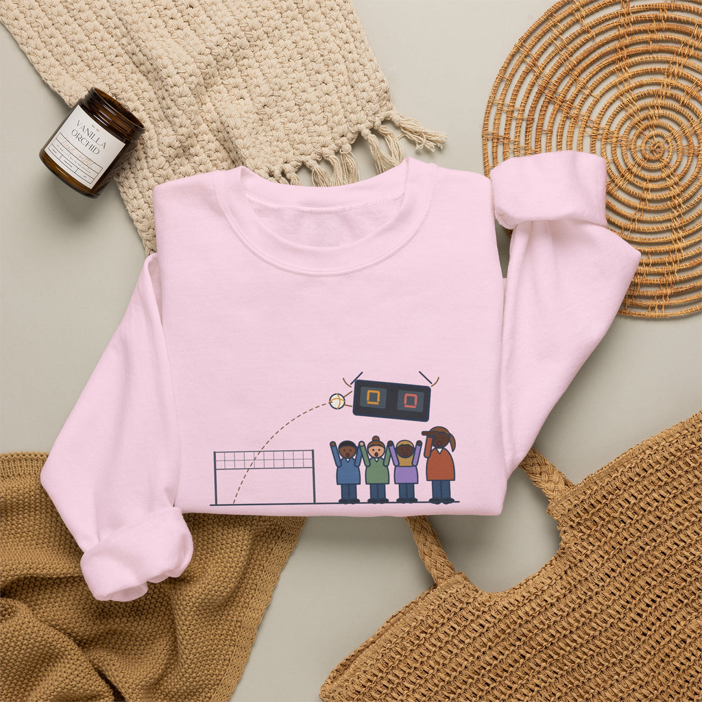 Volleyball Coach Sweatshirt, Forty Serves at Practice, The Best One Hit the Scoreboard, Funny Gym Practice Crewneck