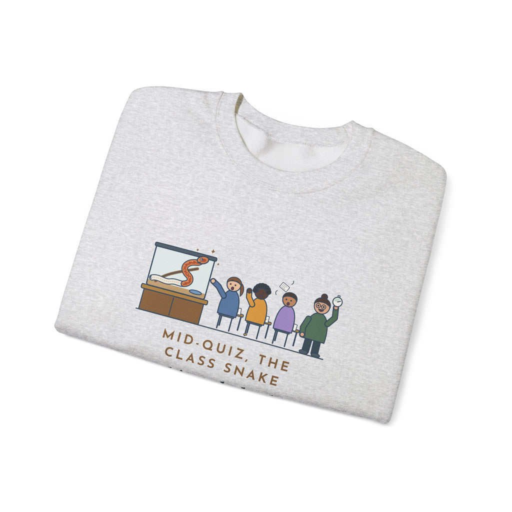 Zoology Teacher Crewneck Sweatshirt - Class Snake Shed During the Quiz