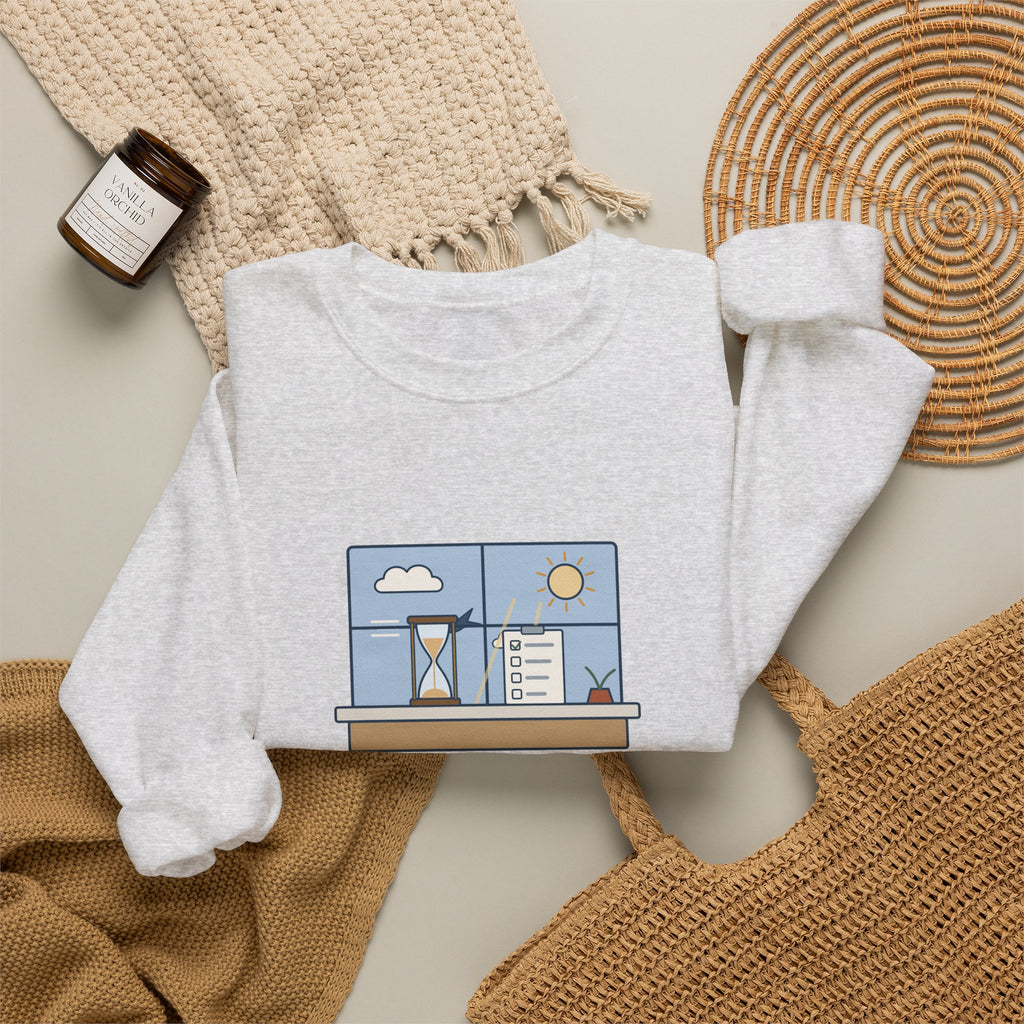 While We Are Postponing, Life Speeds By Sweatshirt, Stoic Seneca Quote Crewneck with Swift Past the Window