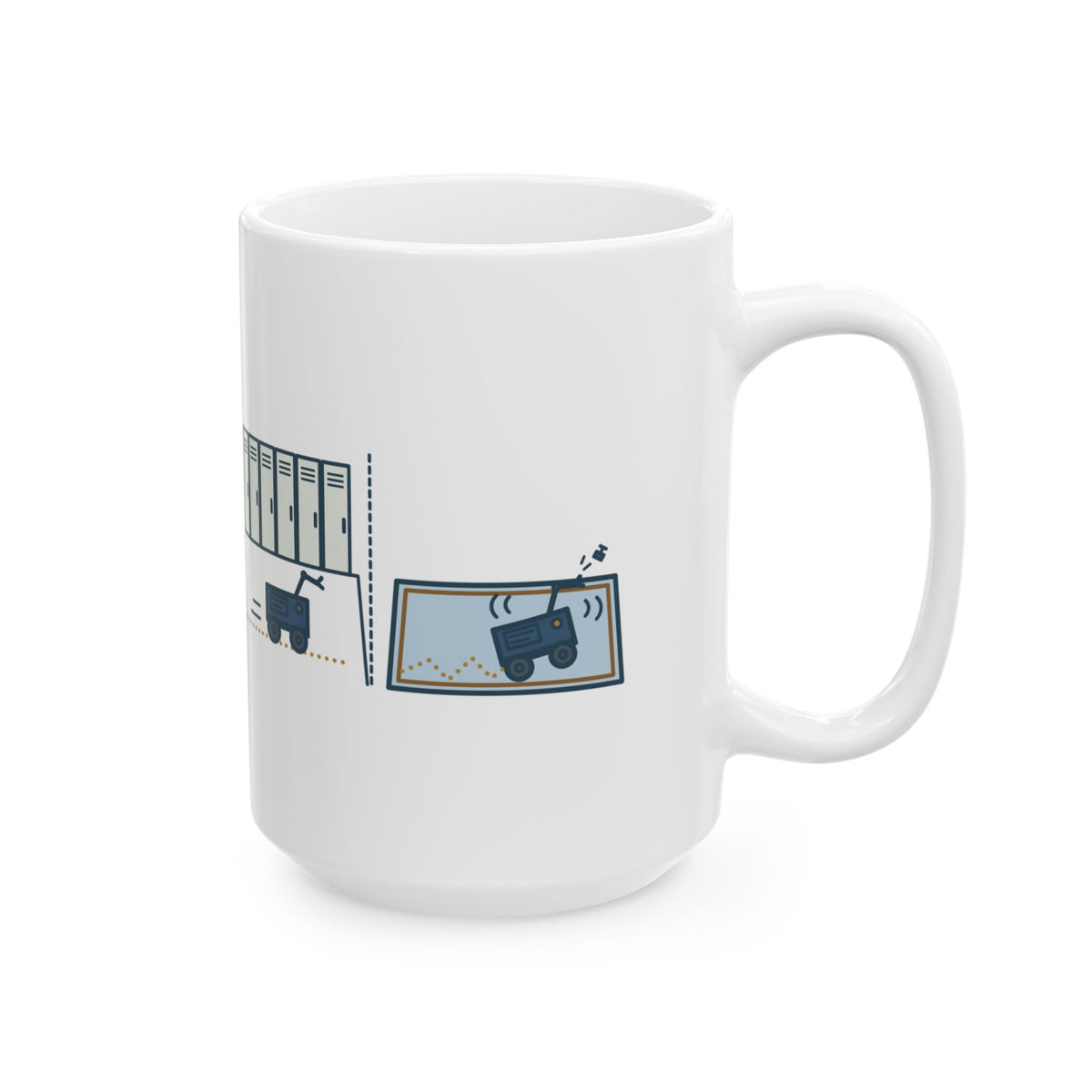 Large 15oz Robotics Team Coach Mug - Straight in Practice, Wobbly at the Match