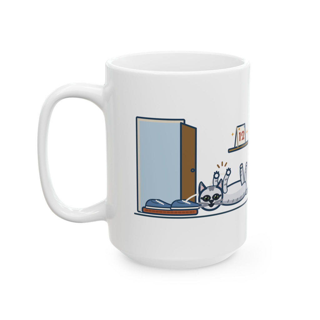 Large 15oz Burmilla Mug - Twelve and Still Pouncing Silver Senior Cat Gift