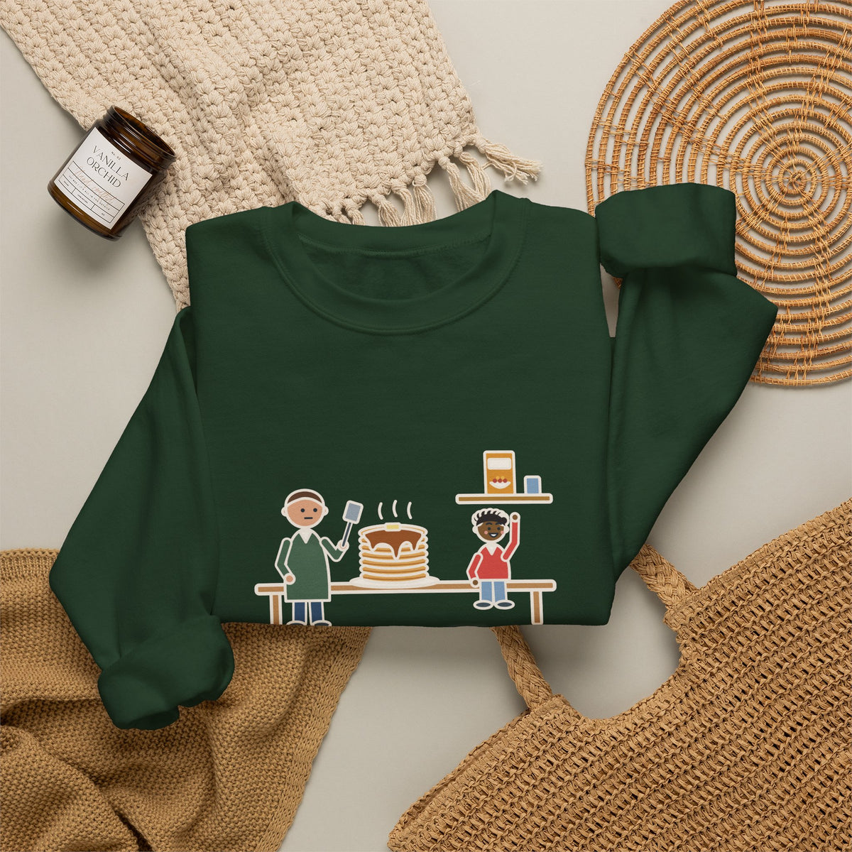 Parent Sweatshirt, Made Pancakes by Special Request, The Kid Now Wanted Cereal, Funny Breakfast Table Crewneck